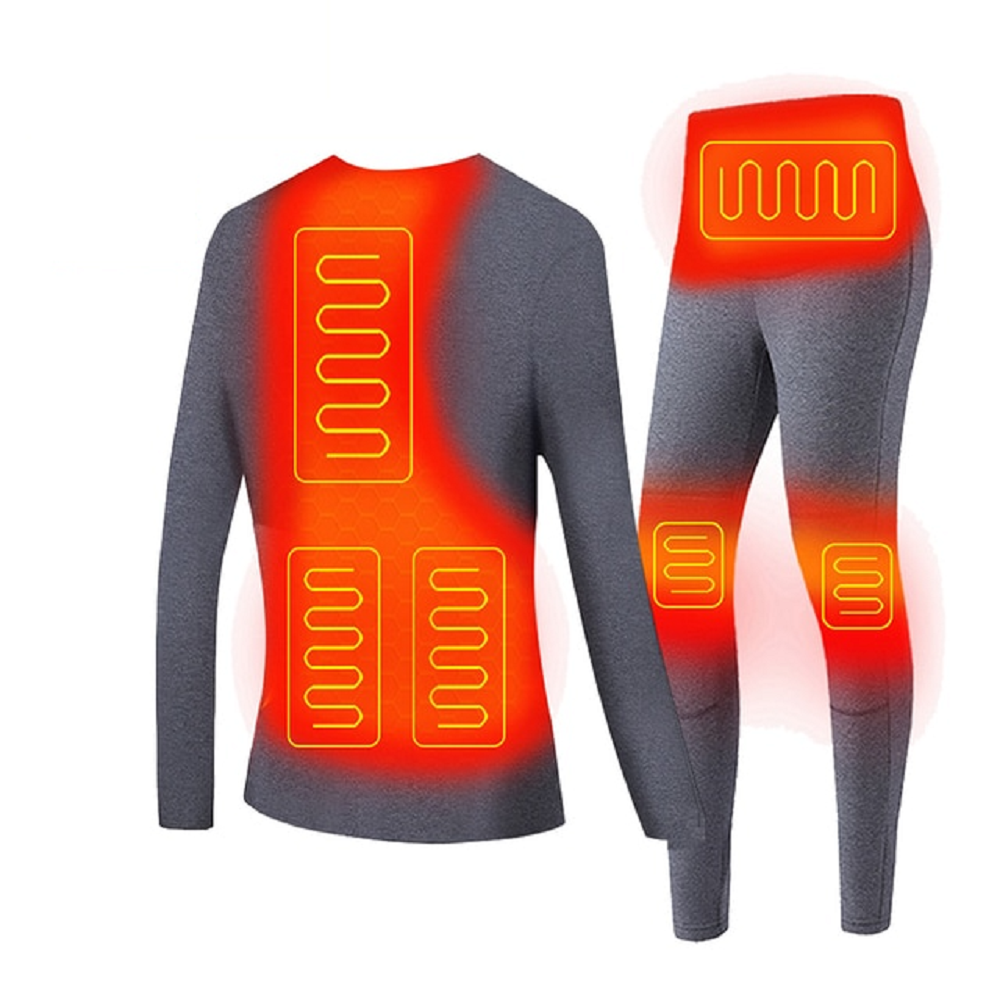 Men's Electric Heated Long Johns Thermal Underwear Set with USB Power and Stretchy Knit - Image 4