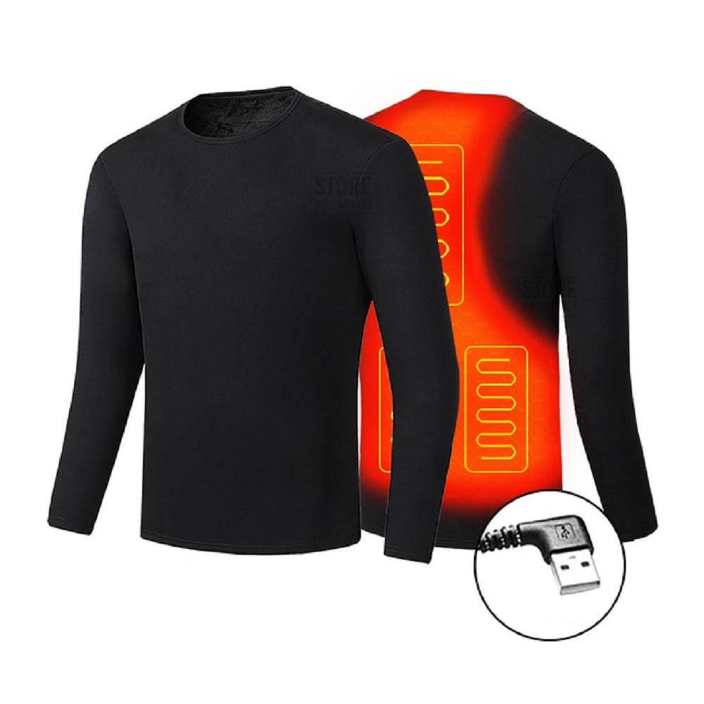 Men's Electric Heated Long Johns Thermal Underwear Set with USB Power and Stretchy Knit - Image 6