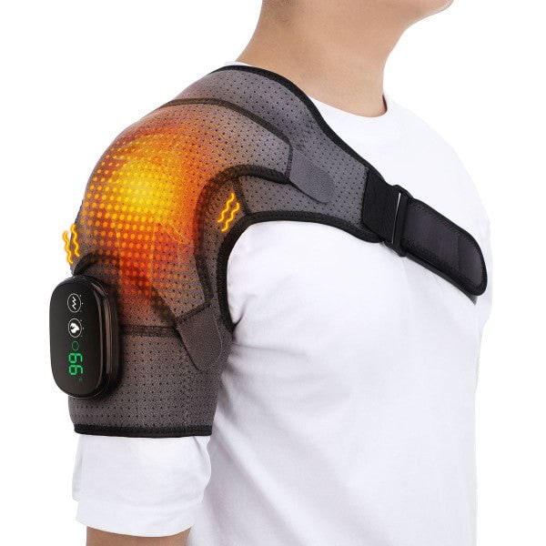 Men's Electric Shoulder Heating Pad with Vibration and Neck Wrap for Heat Pack - Image 6