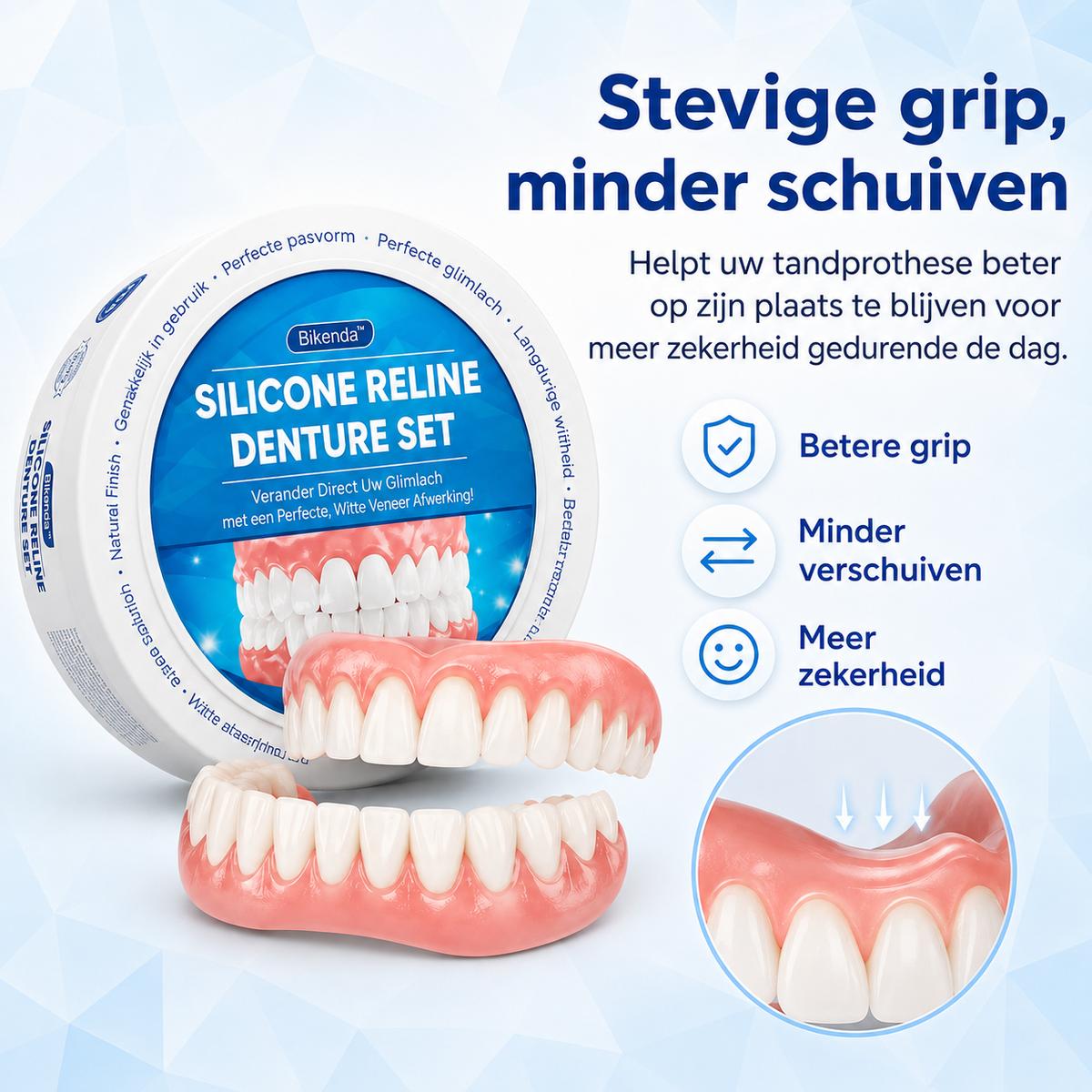 Men's False Teeth Repair Kit Denture Reline Dental Tooth Filling with Silicone Liner - Image 3