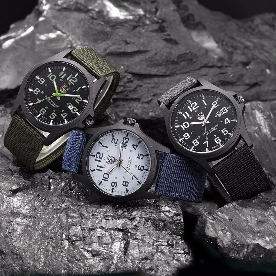Men's Field Watch with Nylon Strap Luminous Hands Tactical Analog - Image 10