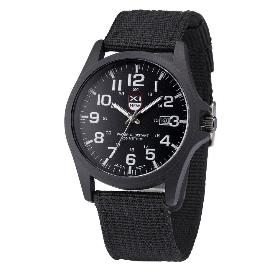 Men's Field Watch with Nylon Strap Luminous Hands Tactical Analog - Image 2