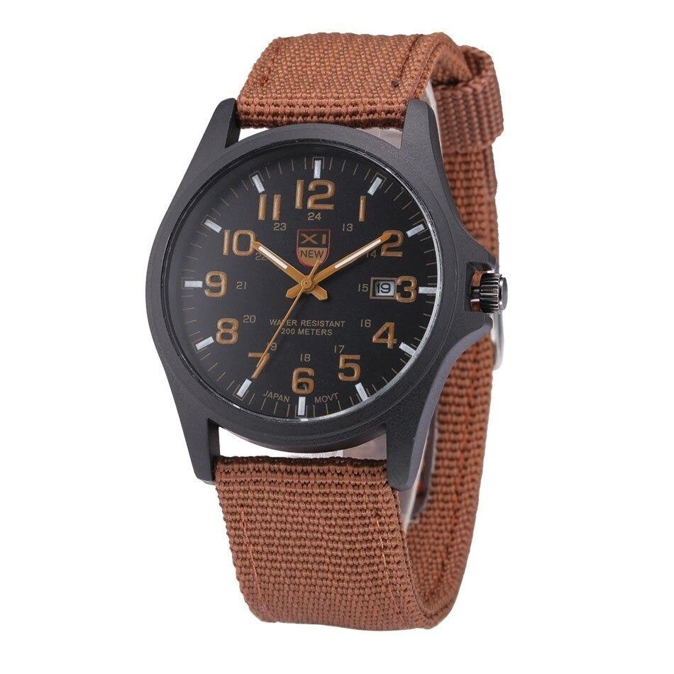 Men's Field Watch with Nylon Strap Luminous Hands Tactical Analog - Image 4