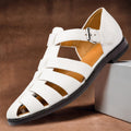 Men's Fisherman Closed Toe Leather Sandals with Adjustable Buckle - Image 1