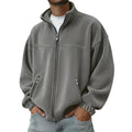 Men's Fleece Jacket Zip Up Coat with Stand Collar and Full Closure - Image 2