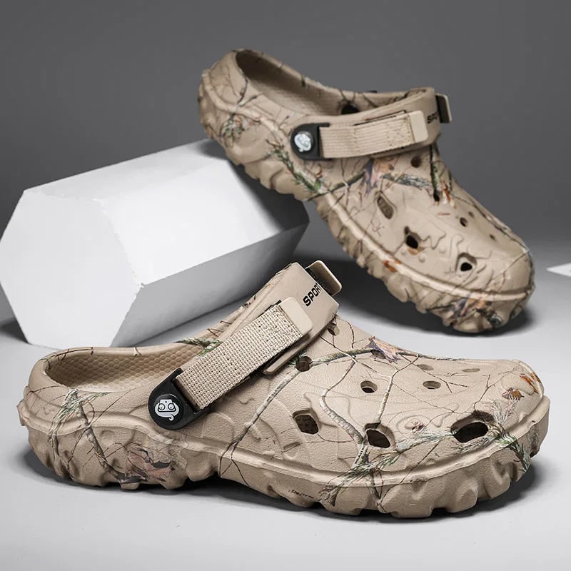 Men's Foam Clogs with Adjustable Heel Strap and Ventilation Holes - Image 1