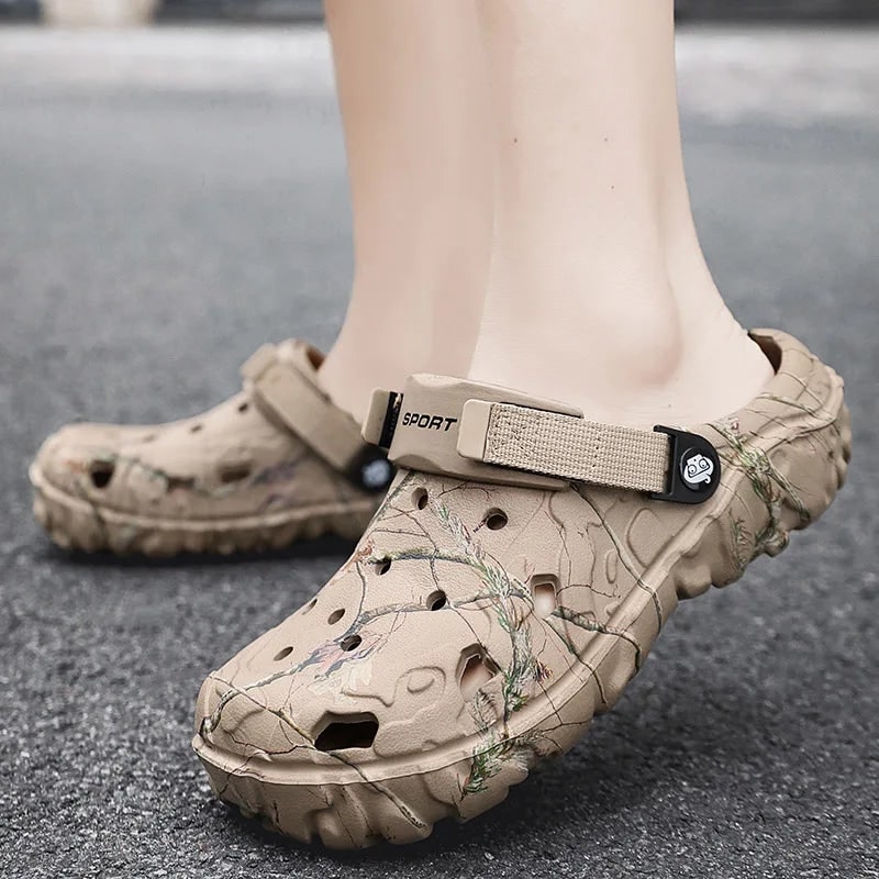 Men's Foam Clogs with Adjustable Heel Strap and Ventilation Holes - Image 2