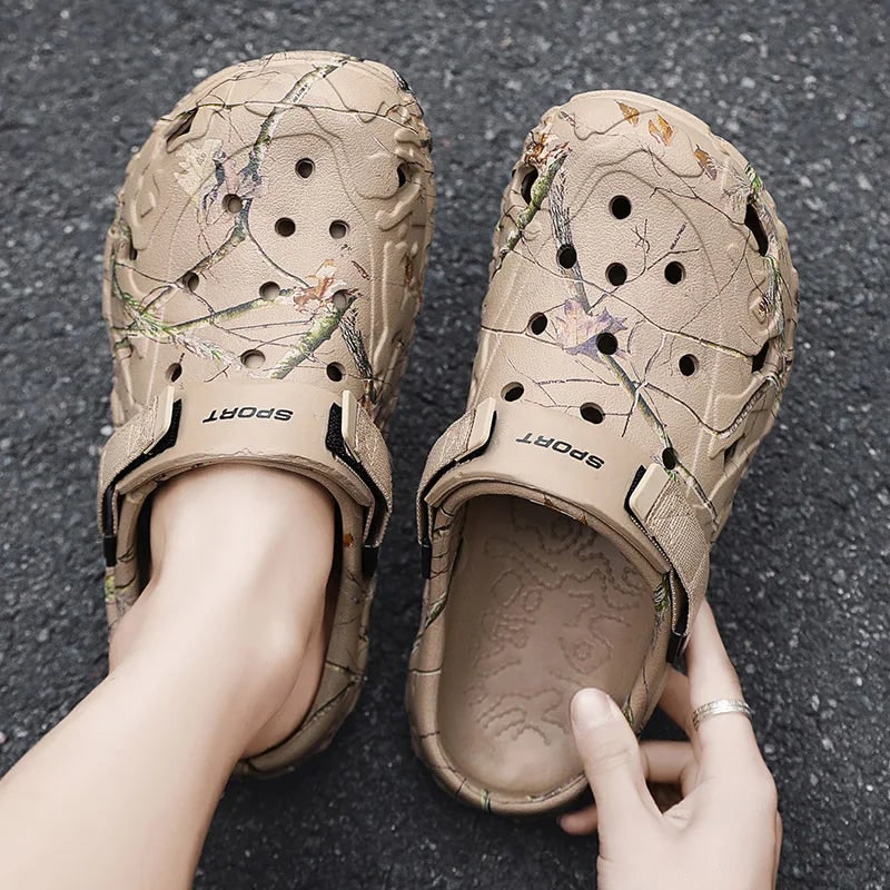 Men's Foam Clogs with Adjustable Heel Strap and Ventilation Holes - Image 3