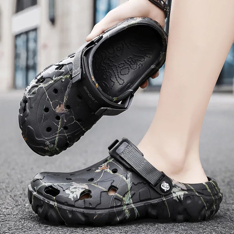 Men's Foam Clogs with Adjustable Heel Strap and Ventilation Holes - Image 5