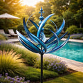 Men's Garden Wind Spinners with Kinetic Metal Lotus Design and 360 Degree Rotation - Image 11