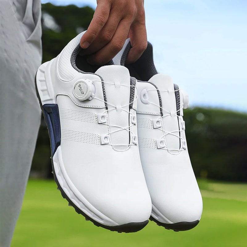 Men's Golf Shoes Spikeless with Waterproof Dial Lace Closure and Non-Slip Sole - Image 1