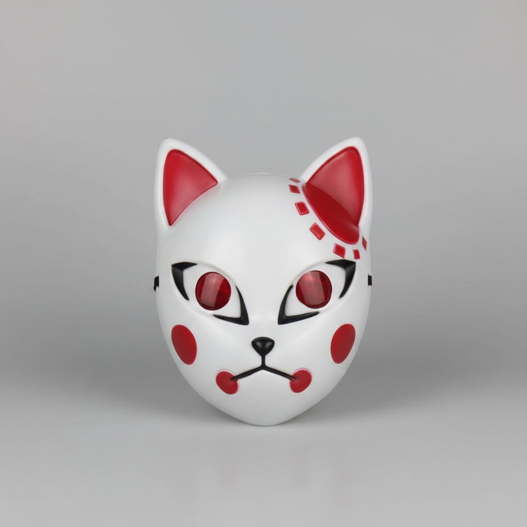 Men's Halloween LED Fox Kitsune Cosplay Mask with Light-Up Neon Anime Design for Party and Costume - Image 7