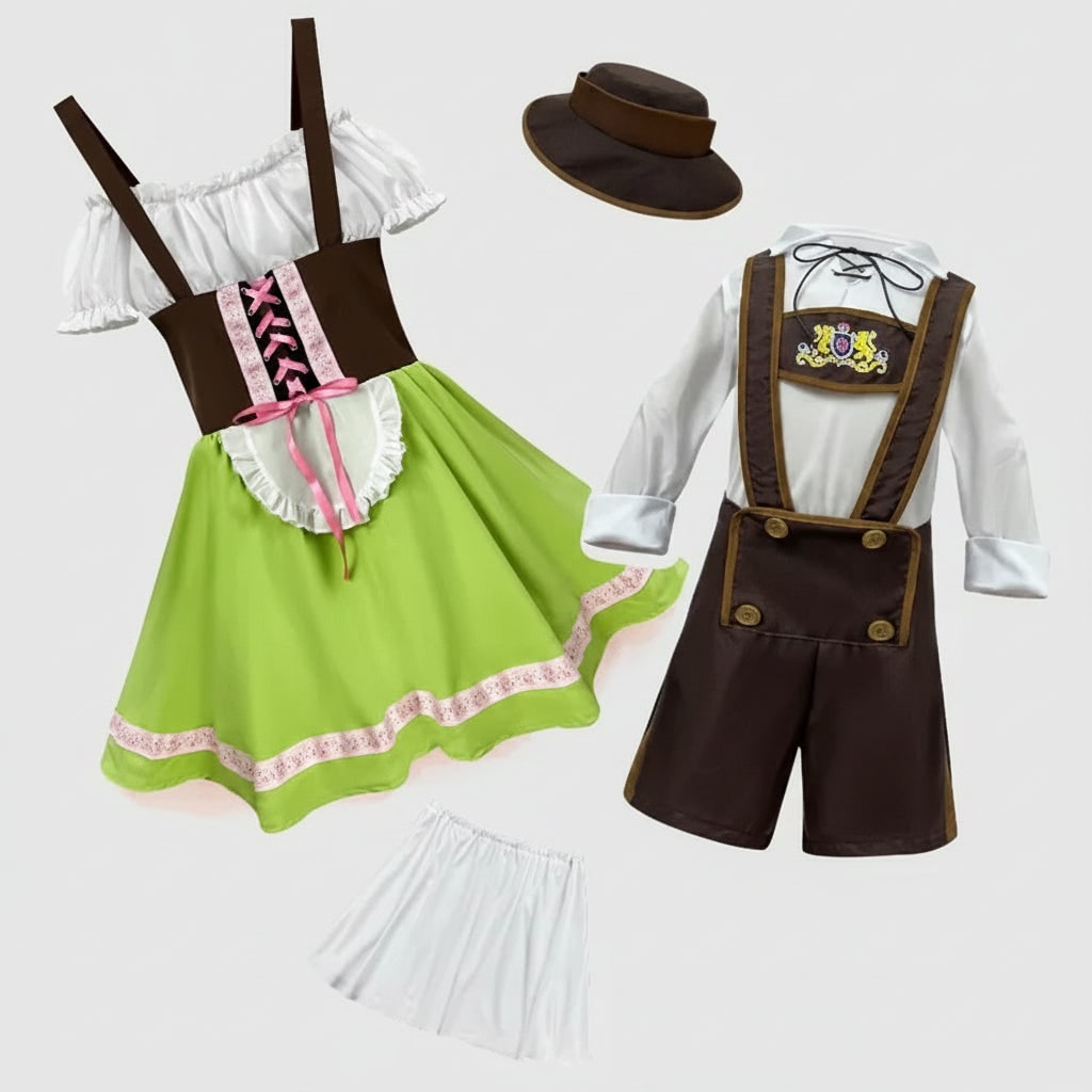 Men's Halloween Oktoberfest Costume Outfit Female with Lederhosen and Dirndl Dress 's Available - Image 6