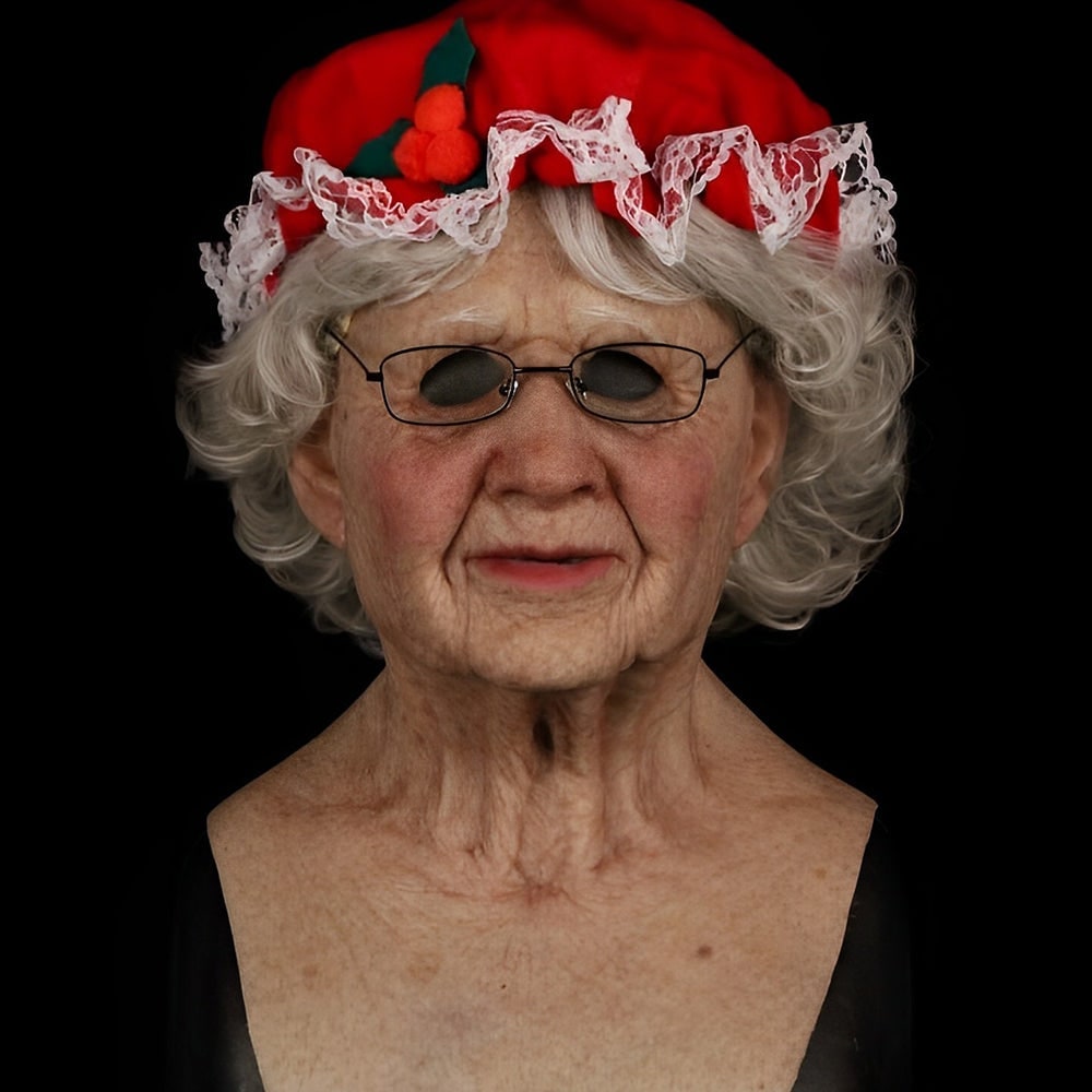 Men's Halloween Realistic Silicone Old Man Mask with Hyper Face and Faux Hair for Costume Party - Image 16