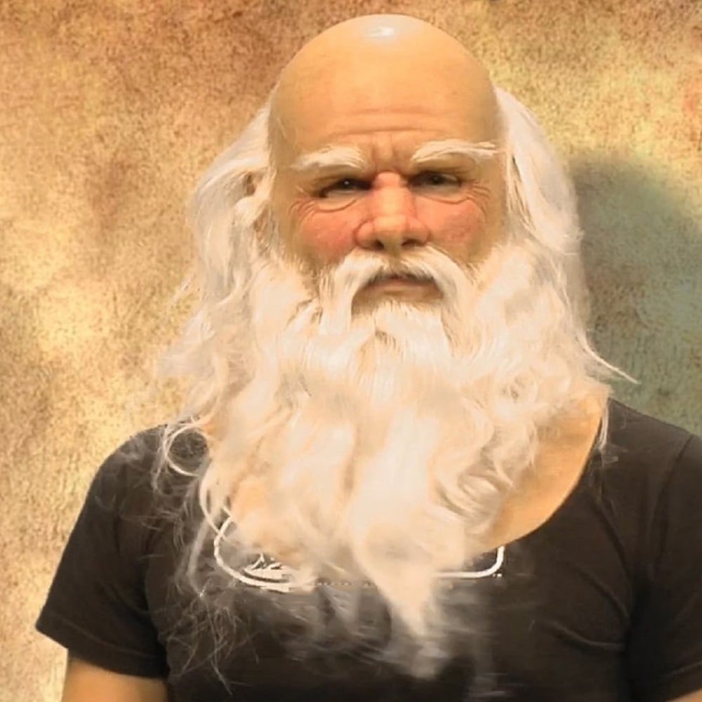 Men's Halloween Realistic Silicone Old Man Mask with Hyper Face and Faux Hair for Costume Party - Image 9
