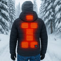 Men's Heated Puffer Jacket with Hood and Insulated Quilted Design for Winter Warmth Coat - Image 1