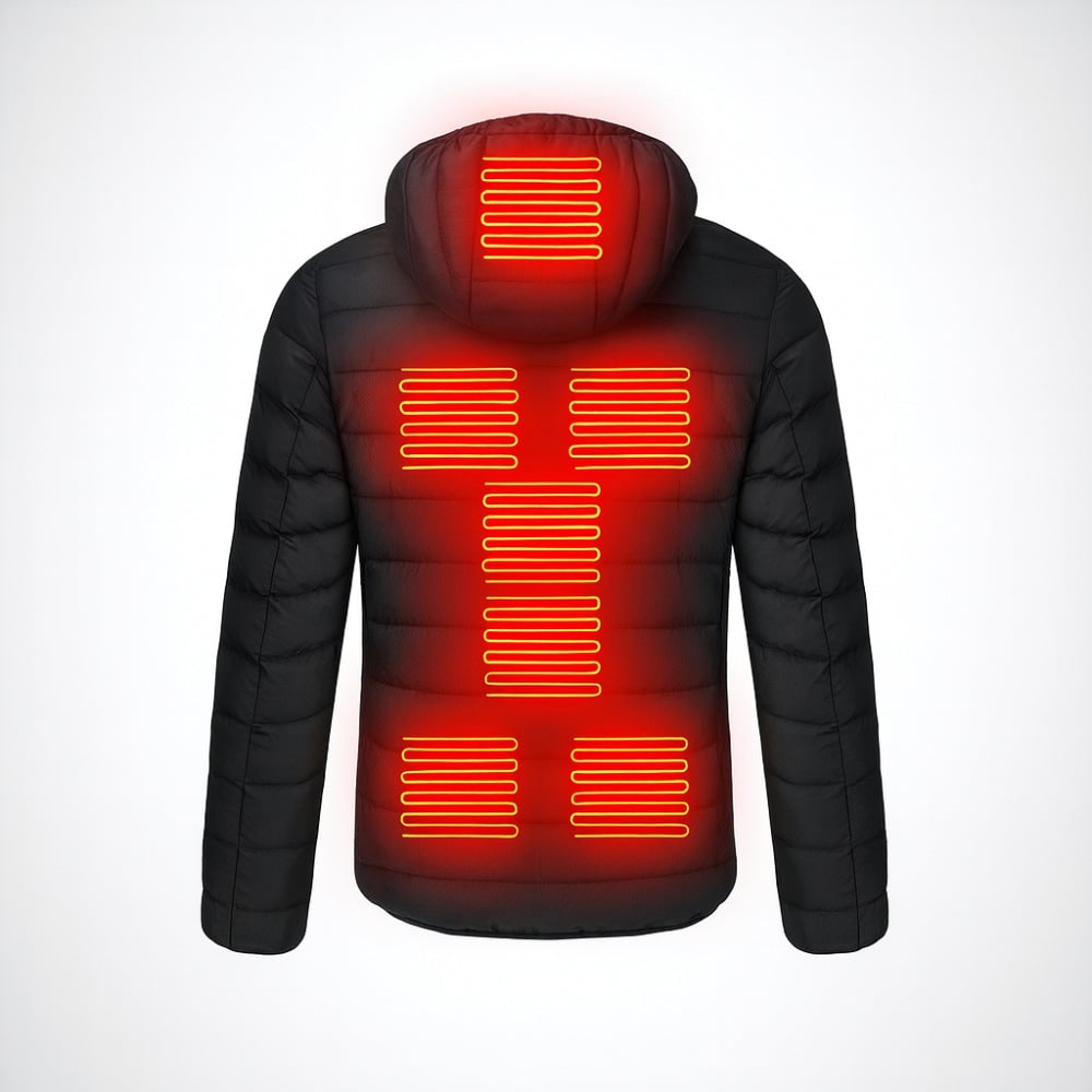 Men's Heated Puffer Jacket with Hood and Insulated Quilted Design for Winter Warmth Coat - Image 2