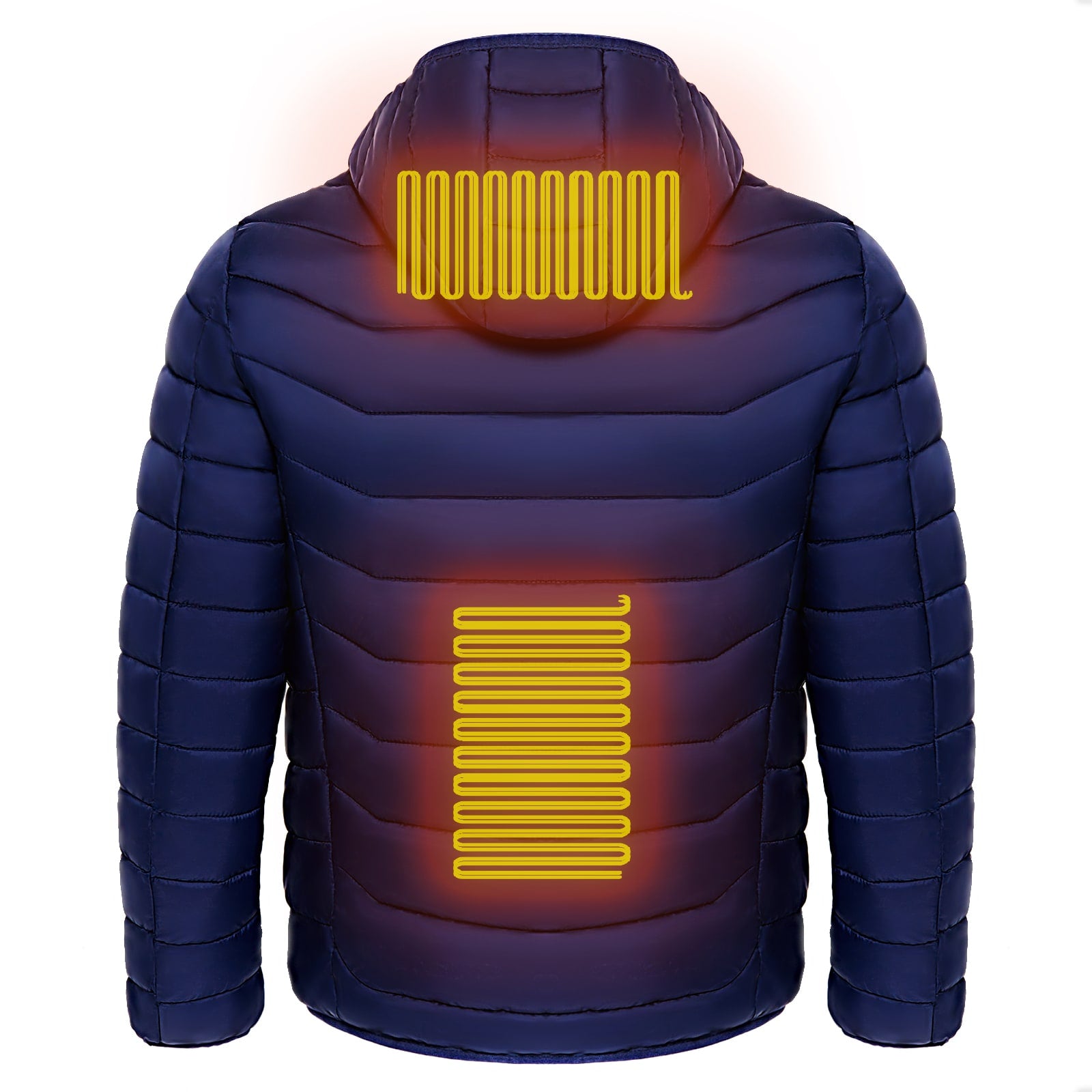 Men's Heated Puffer Jacket with Hood and Quilted Insulation Full Zip - Image 13