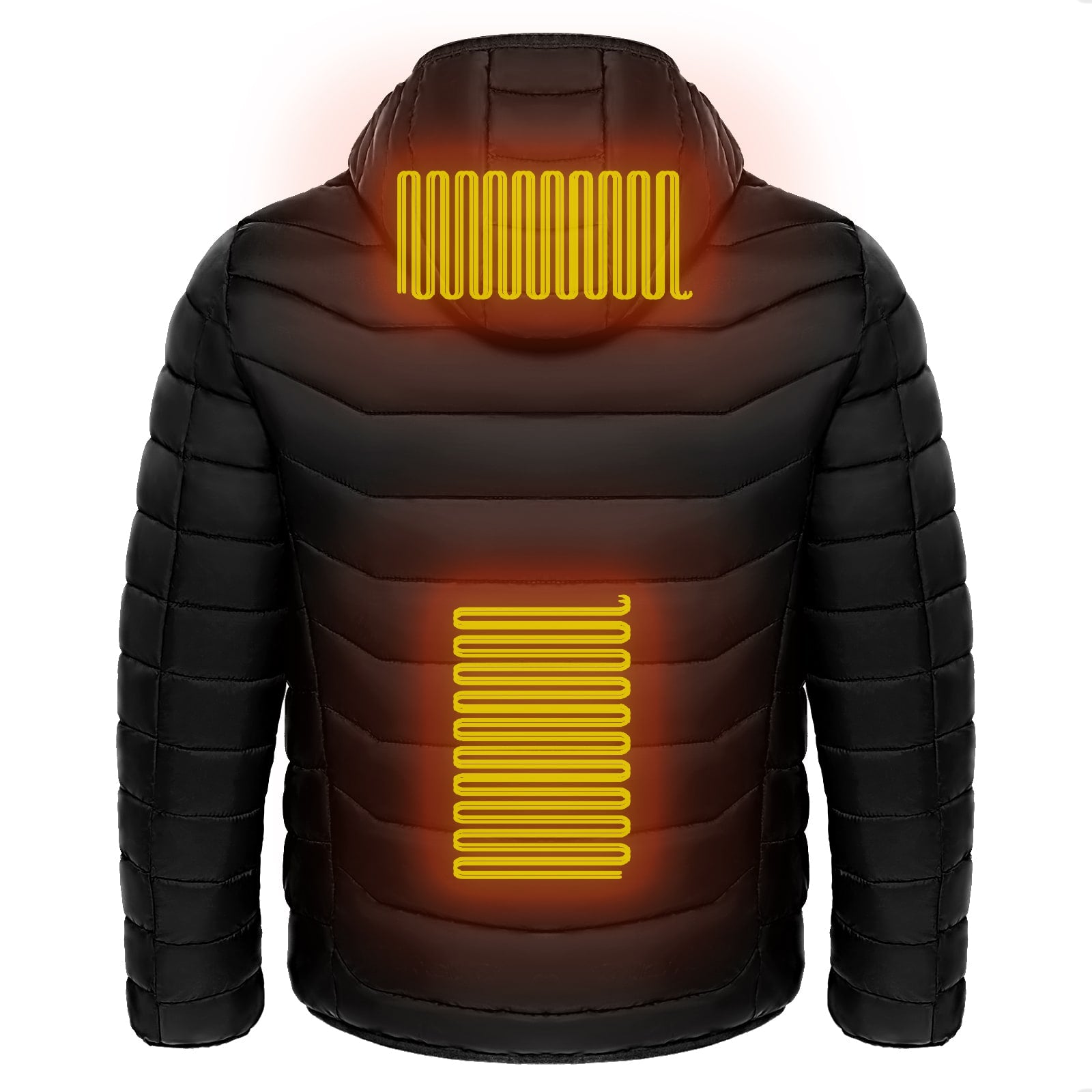 Men's Heated Puffer Jacket with Hood and Quilted Insulation Full Zip - Image 3