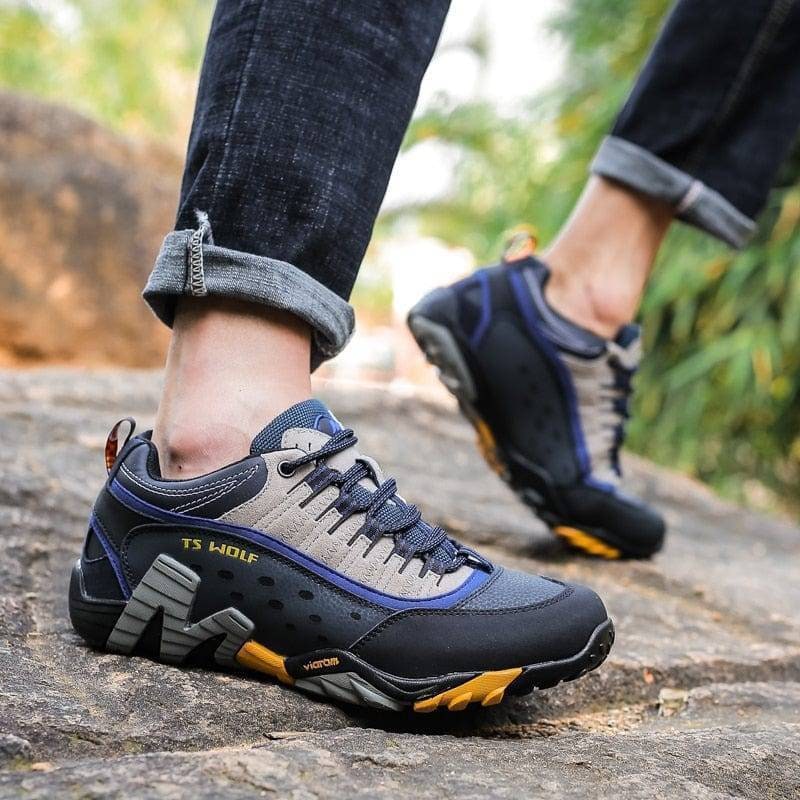 Men's Hiking and Trekking Shoes with Lugged Outsole Lace-Up Closure and Padded Collar - Image 1