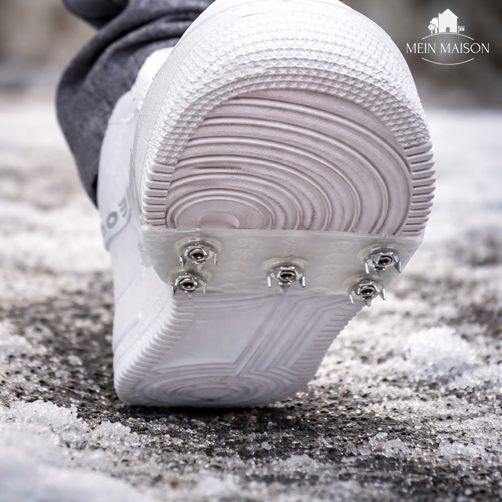 Men's Ice Cleats with Metal Spikes and Silicone Shoe Studs for Winter Traction - Image 1