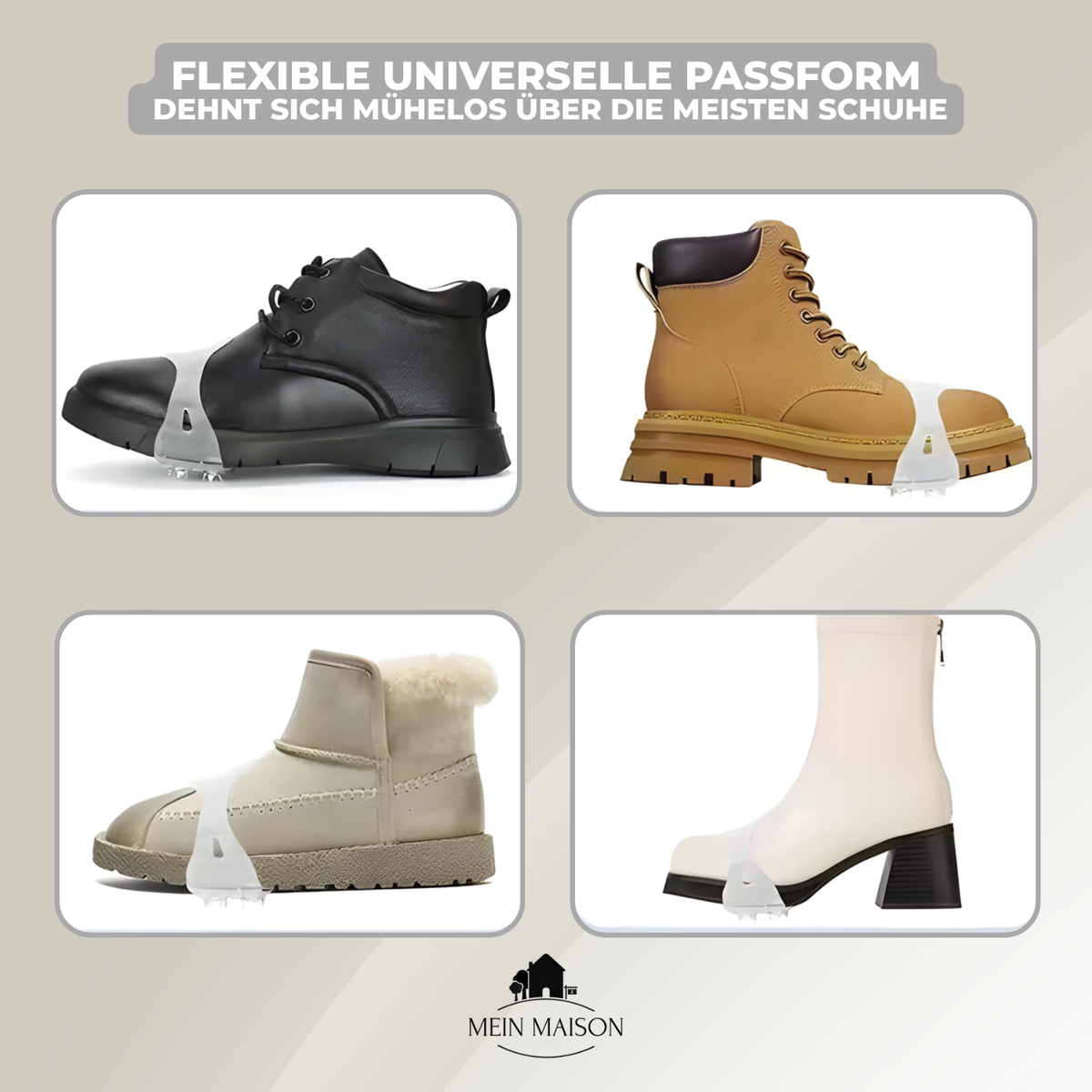Men's Ice Cleats with Metal Spikes and Silicone Shoe Studs for Winter Traction - Image 3