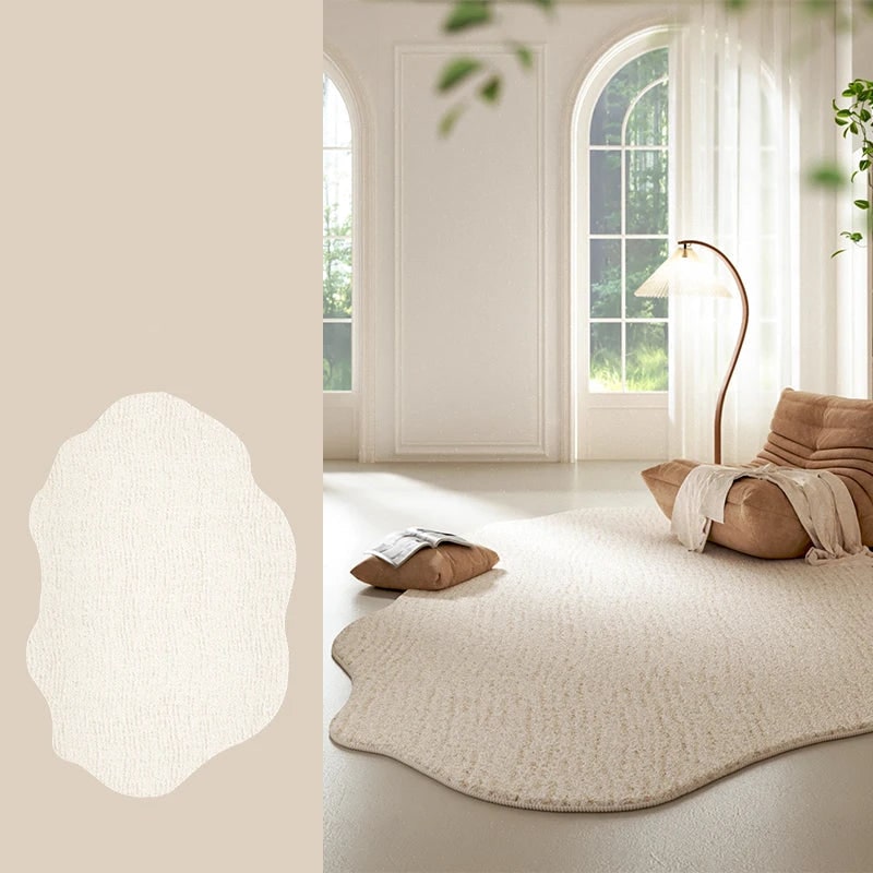 Men's Irregular Area Rug with Textured Geometric Pattern and Whipstitched Edges - Image 11