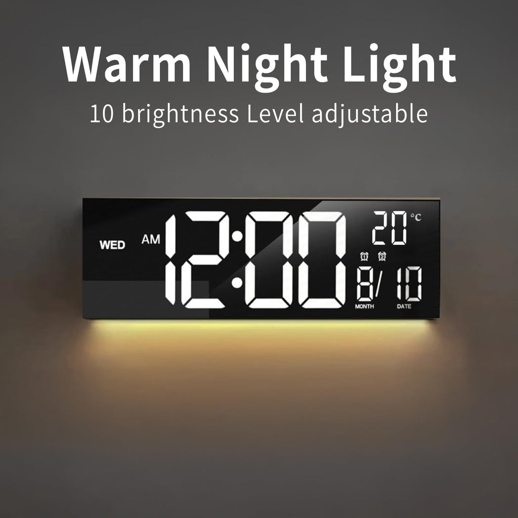 Men's Large LED Digital Alarm Clock with Rgb Display and Nightlight for Bedroom - Image 2