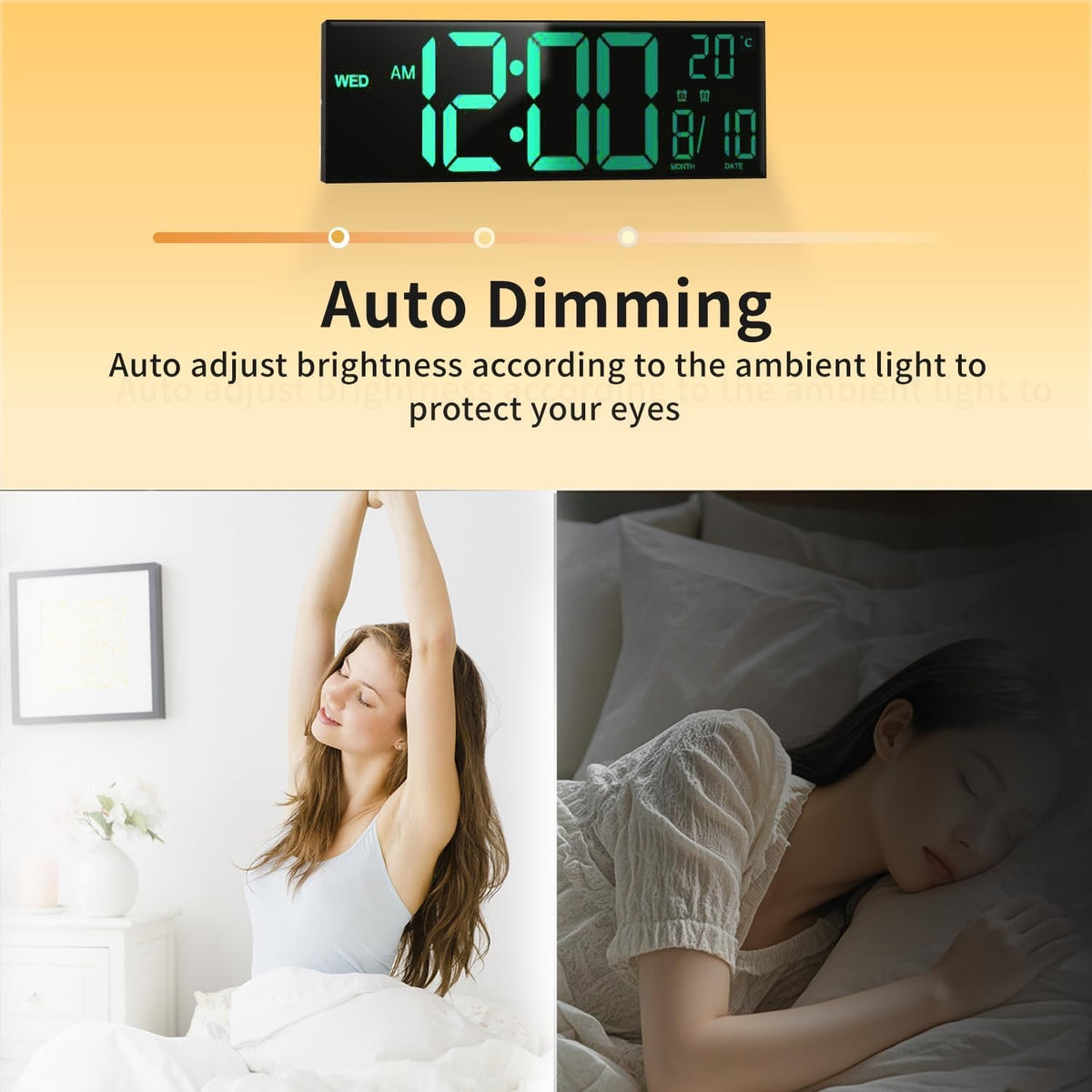 Men's Large LED Digital Alarm Clock with Rgb Display and Nightlight for Bedroom - Image 4