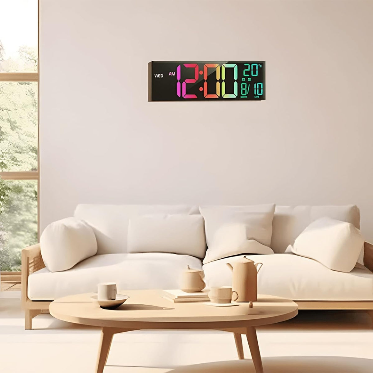 Men's Large LED Digital Alarm Clock with Rgb Display and Nightlight for Bedroom - Image 7