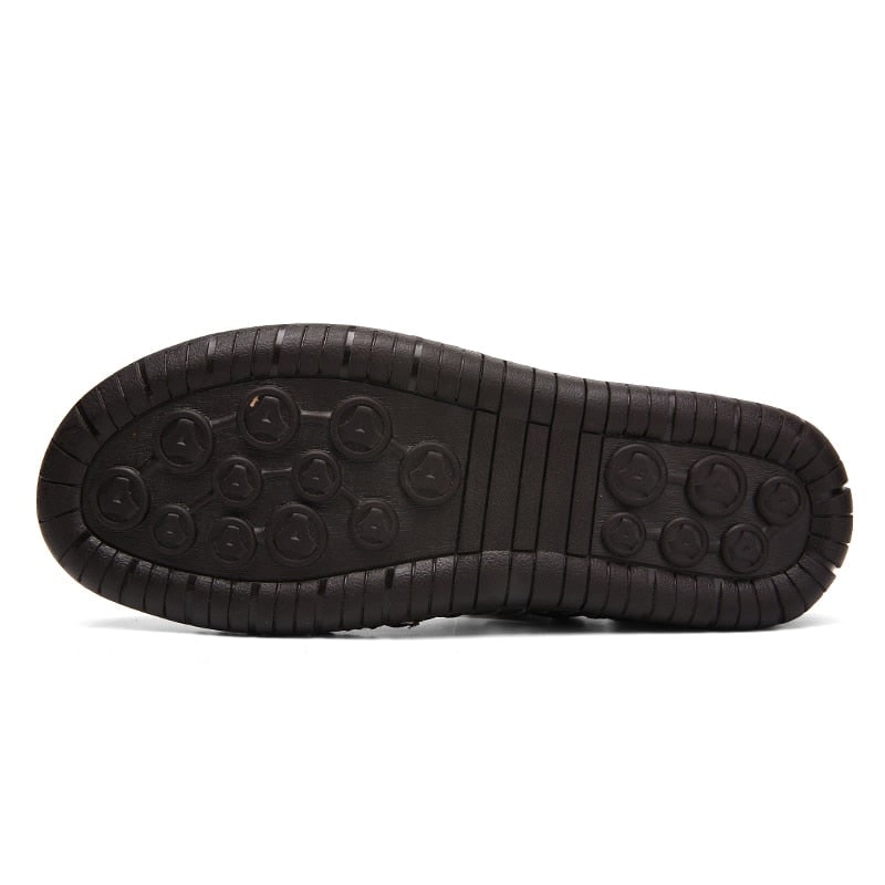 Men's Leather Sandals Slip on Shoes with Breathable Design for Comfortable Wear - Image 3