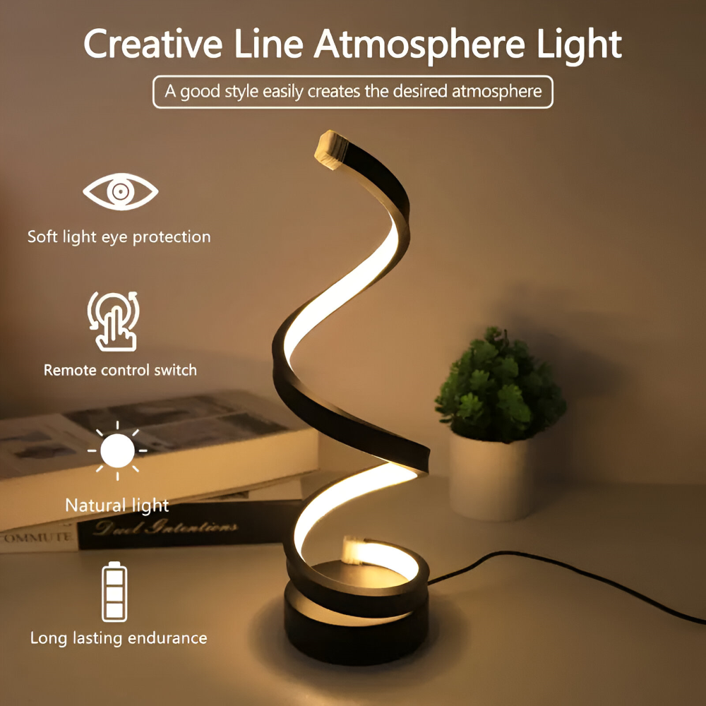 Men's LED Table Lamp with Adjustable Color Temperature and Spiral Design - Image 10