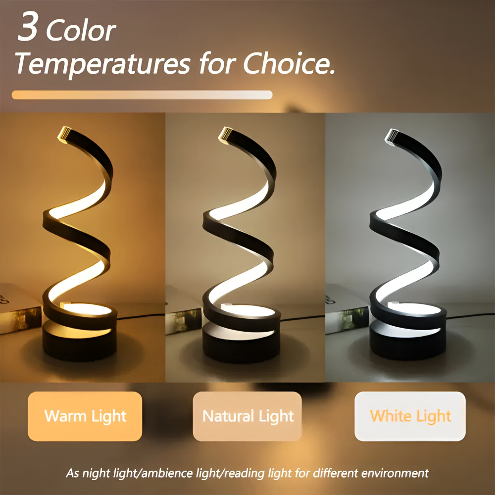 Men's LED Table Lamp with Adjustable Color Temperature and Spiral Design - Image 11
