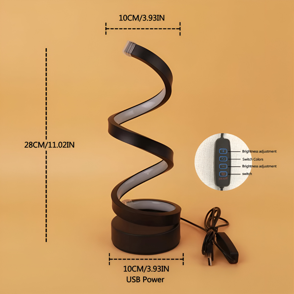 Men's LED Table Lamp with Adjustable Color Temperature and Spiral Design - Image 13