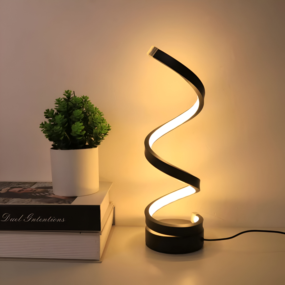 Men's LED Table Lamp with Adjustable Color Temperature and Spiral Design - Image 2