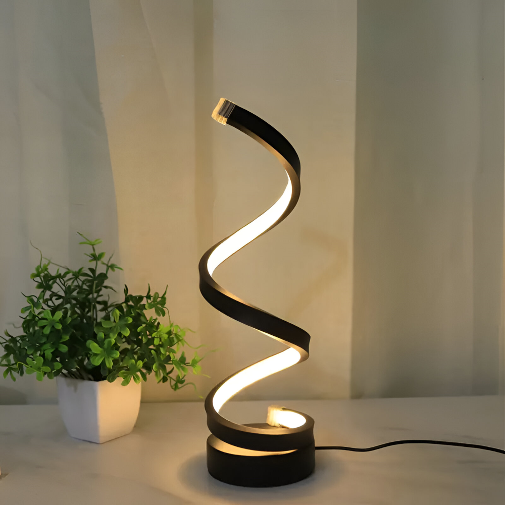 Men's LED Table Lamp with Adjustable Color Temperature and Spiral Design - Image 3