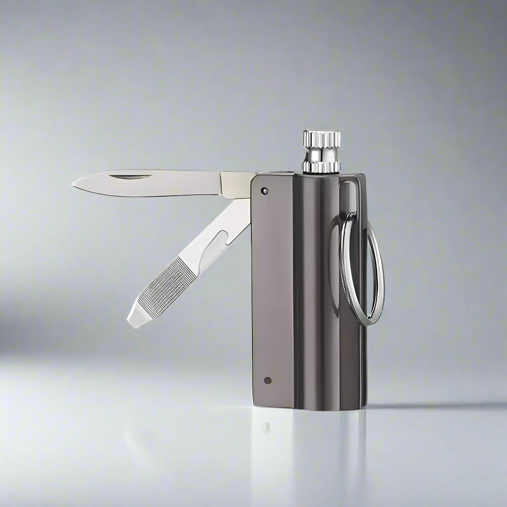 Men's Permanent Match Lighter Keychain with Metal Striker and Flint Fire Starter - Image 3