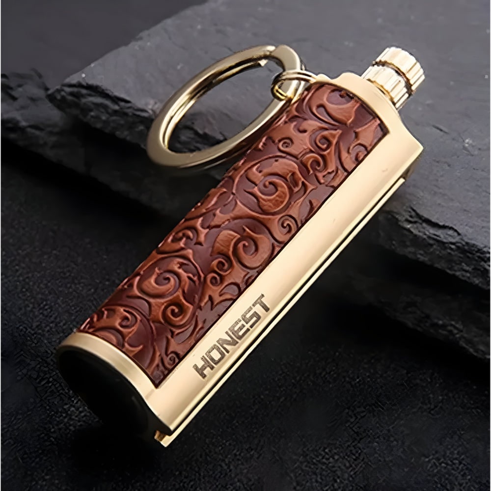 Men's Permanent Match Lighter Keychain with Metal Striker and Flint Fire Starter - Image 4
