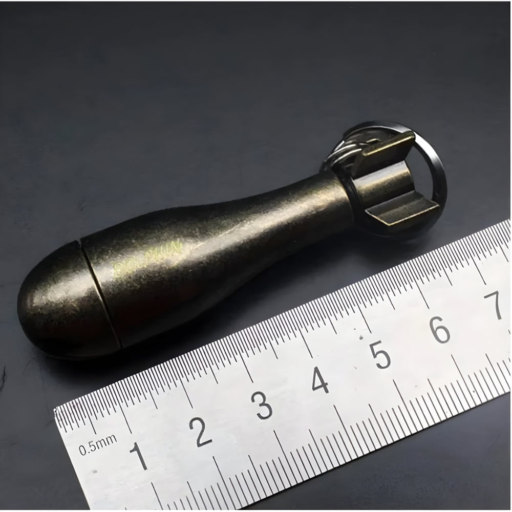 Men's Permanent Match Lighter Keychain with Metal Striker and Flint Fire Starter - Image 7