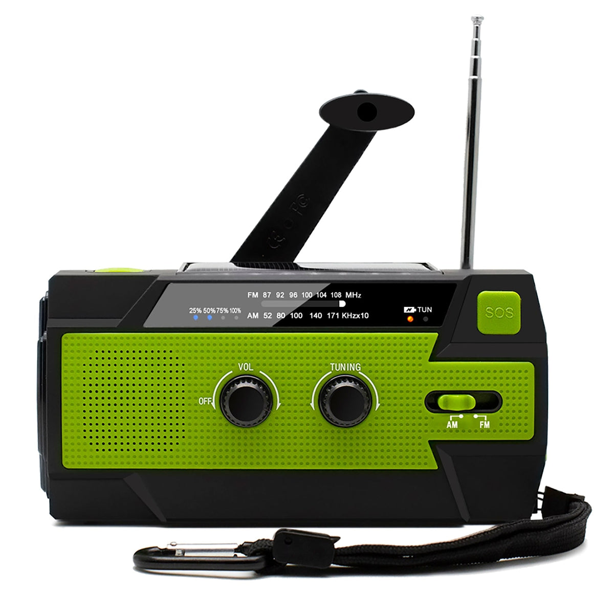 Men's Portable Emergency Radio with Hand Crank Solar Powered Weather Band and Flashlight - Image 2