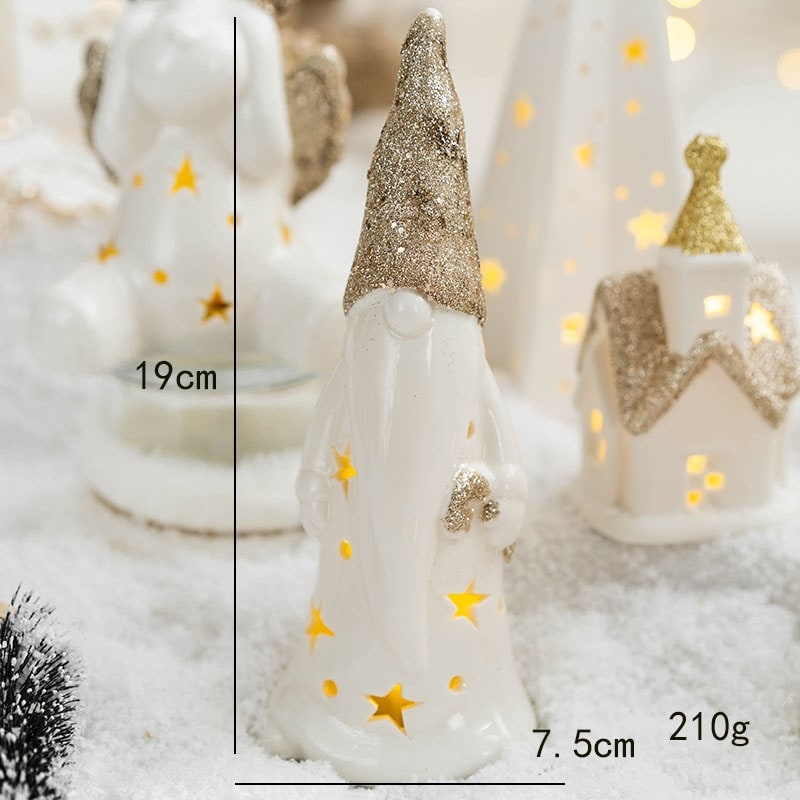 Men's Pre-Lit LED Glass Christmas Tree with Star Topper for Tabletop - Image 11