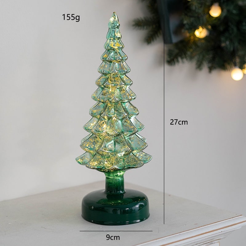 Men's Pre-Lit LED Glass Christmas Tree with Star Topper for Tabletop - Image 19