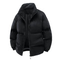 Men's Puffer Jacket Winter Quilted with Stand Collar and Faux Suede - Image 2