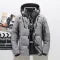 Men's Puffer Jacket with Adjustable Hood Quilted Down Fill and Zippered Pockets - Image 9