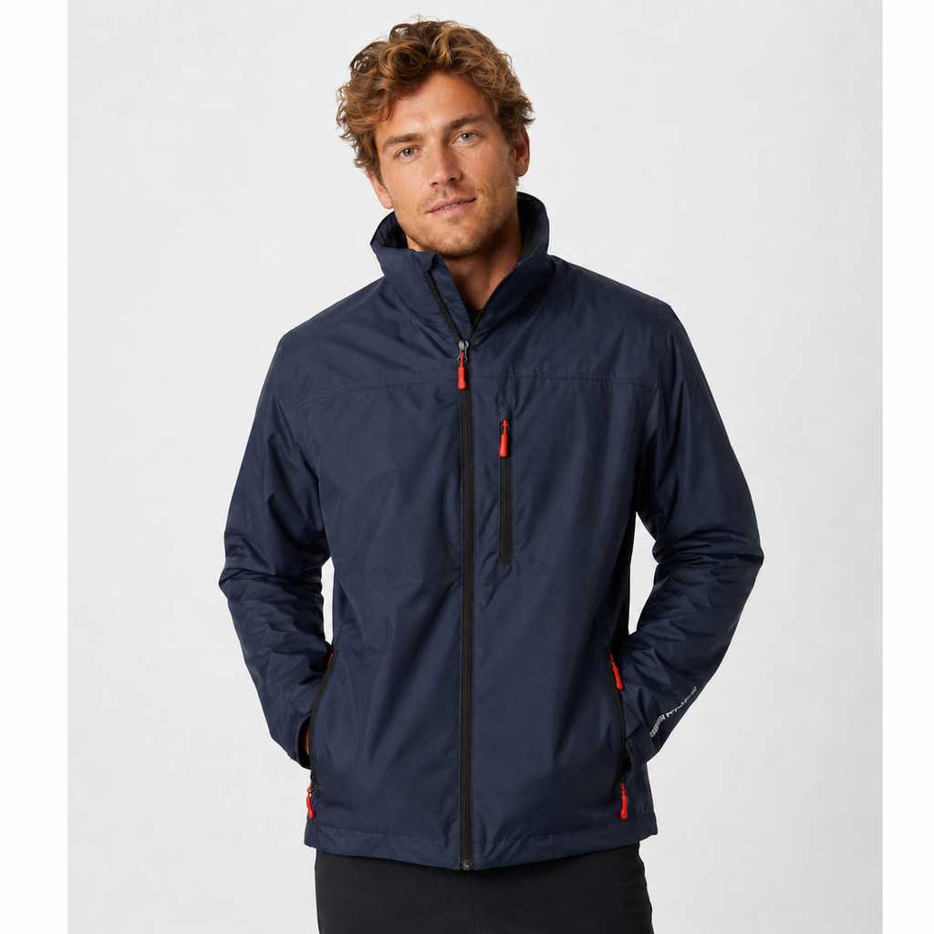 Men's Rain Jacket Windbreaker with Water-Resistant Zip Closure and Fleece Collar - Image 4