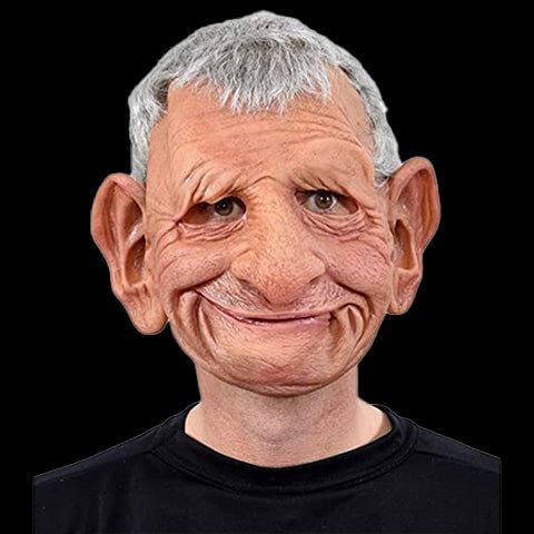 Men's Realistic Silicone Old Man Mask with Extended Chest Bib and Hair Details - Image 16