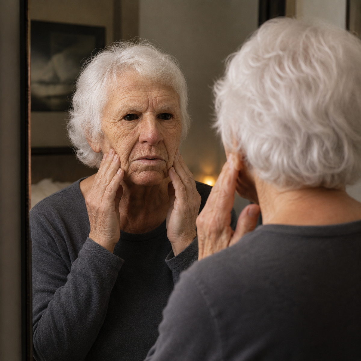 Men's Realistic Silicone Old Man Mask with Extended Chest Bib and Hair Details - Image 8