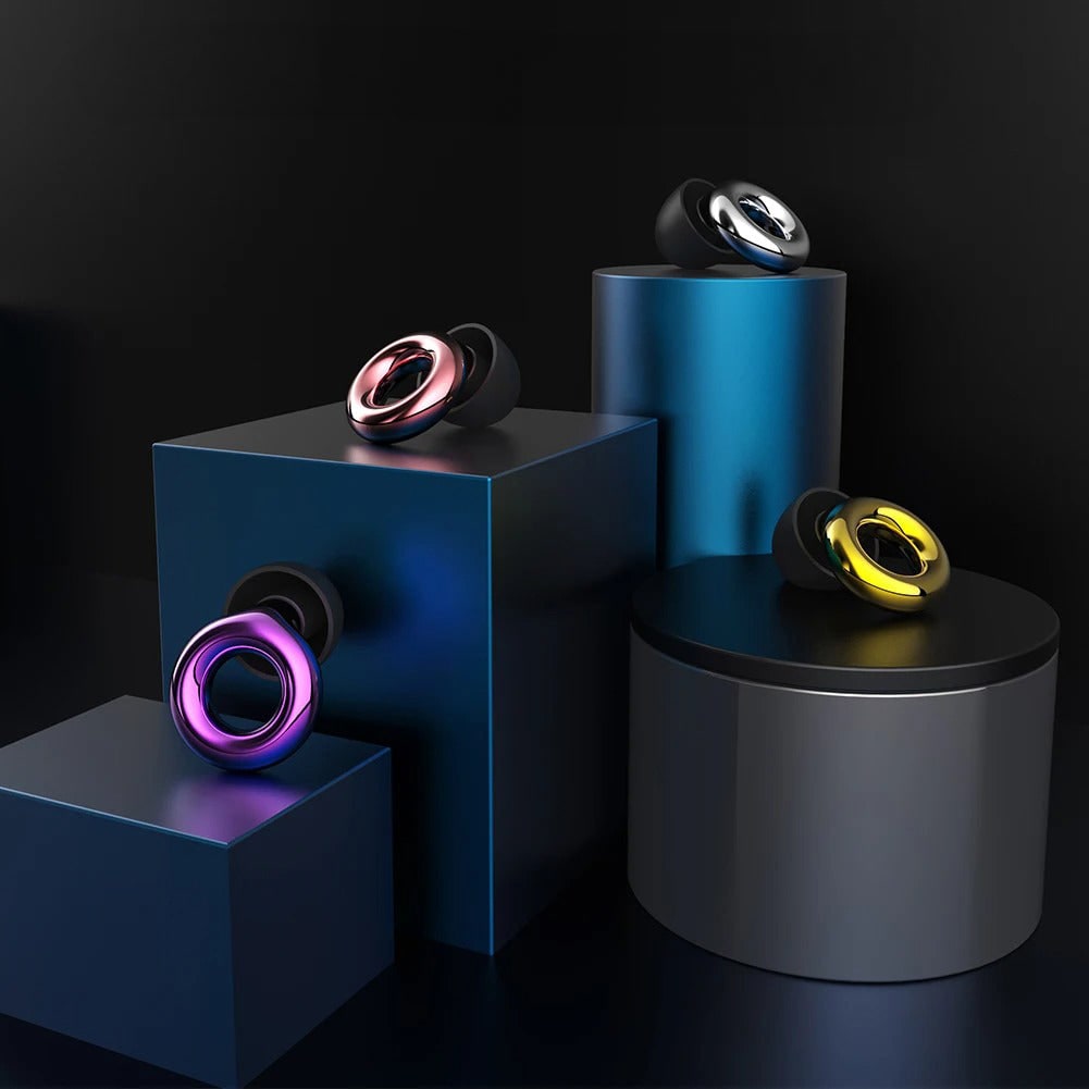 Men's Reusable Silicone Earplugs with Noise Reduction Ring Design and Storage Case - Image 2