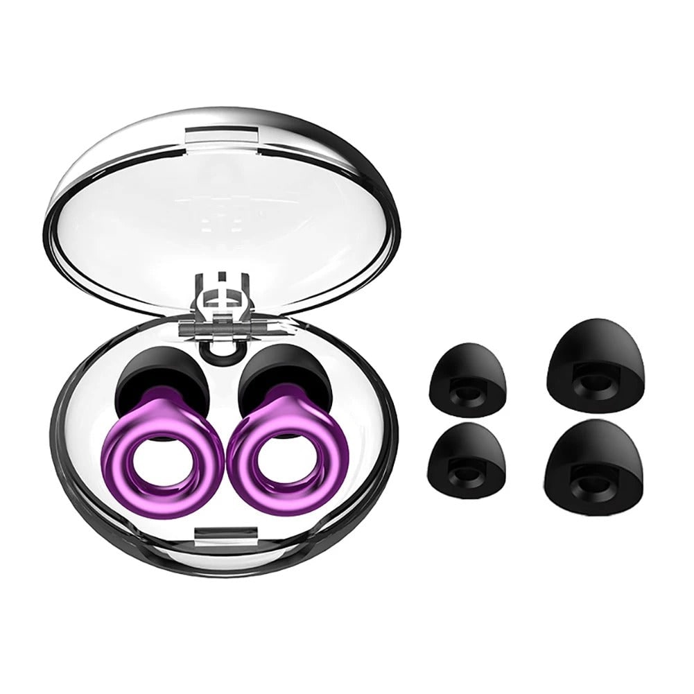 Men's Reusable Silicone Earplugs with Noise Reduction Ring Design and Storage Case - Image 4