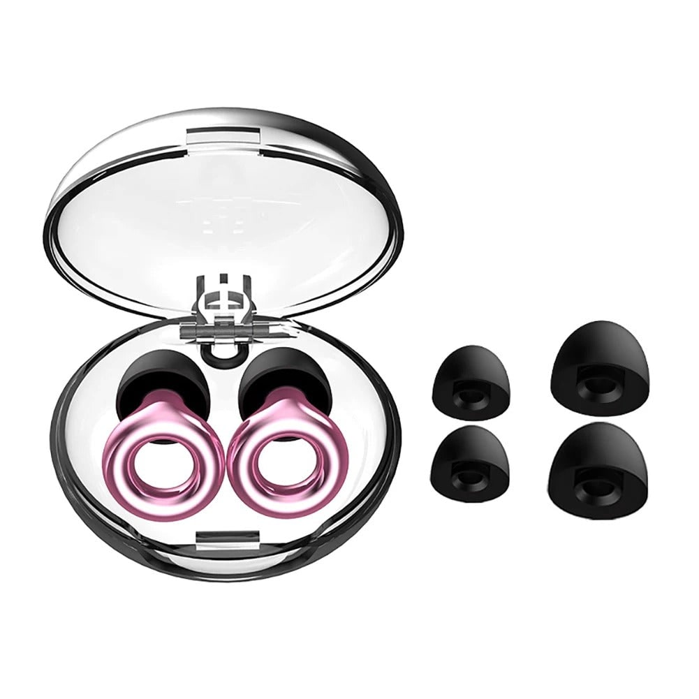 Men's Reusable Silicone Earplugs with Noise Reduction Ring Design and Storage Case - Image 5